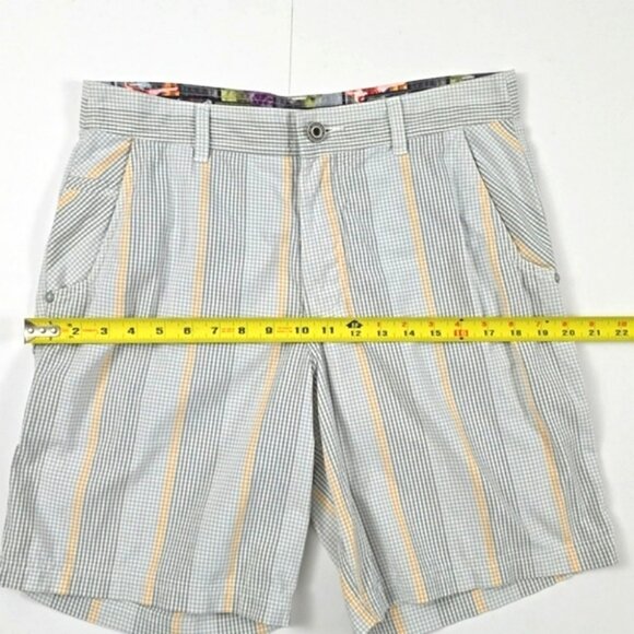 Lululemon Men's Kahuna Shorts Gray Orange Plaid Lightweight 8.5" Inseam Sz 34 - Picture 14 of 16